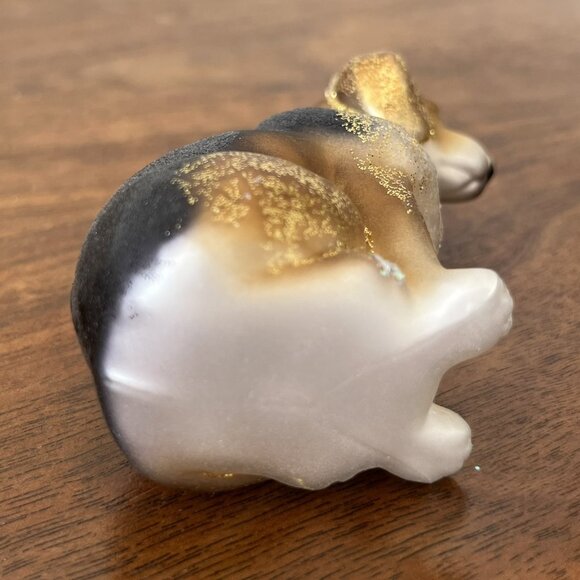 Merck Family's Old World Christmas Beagle Dog Blown Glass Ornament Glitter 3" - Picture 7 of 8